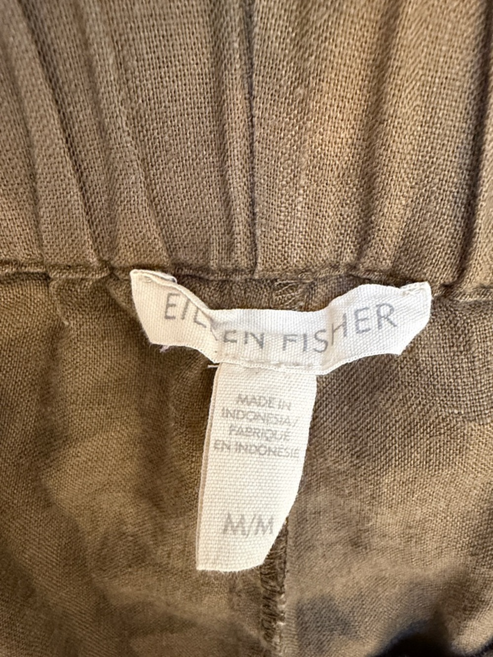 Eileen Fisher Cropped Wide Leg Pants Organic Linen - Picture 5 of 11